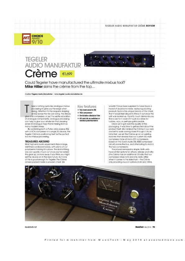 MusicTech Creme Review