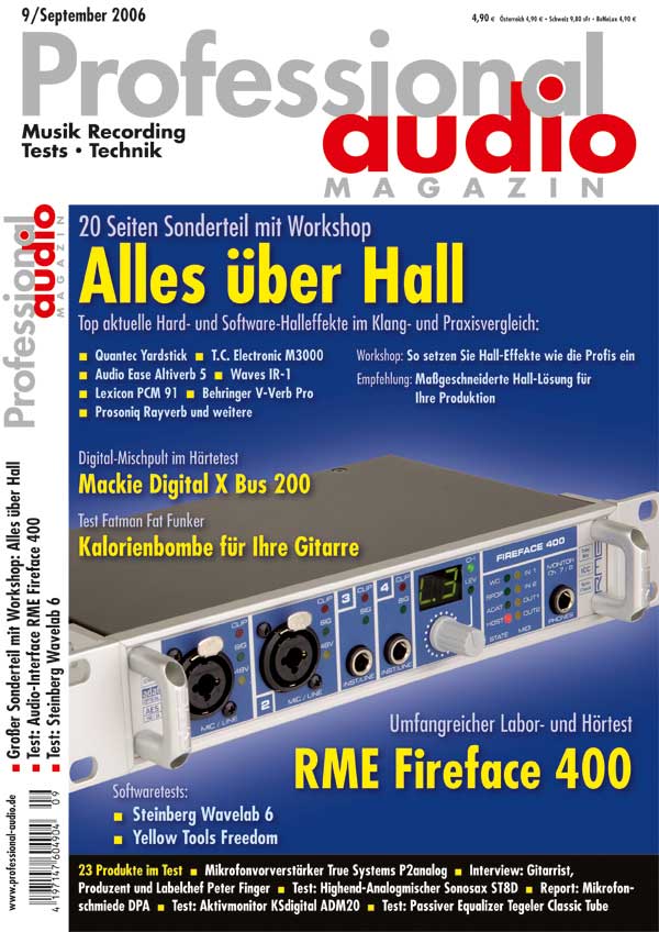 Testbericht zum Classic Tube Equalizer im Professional Audio Magazin 09/2006